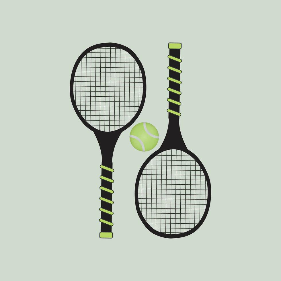 tennis ball and racket in vector format