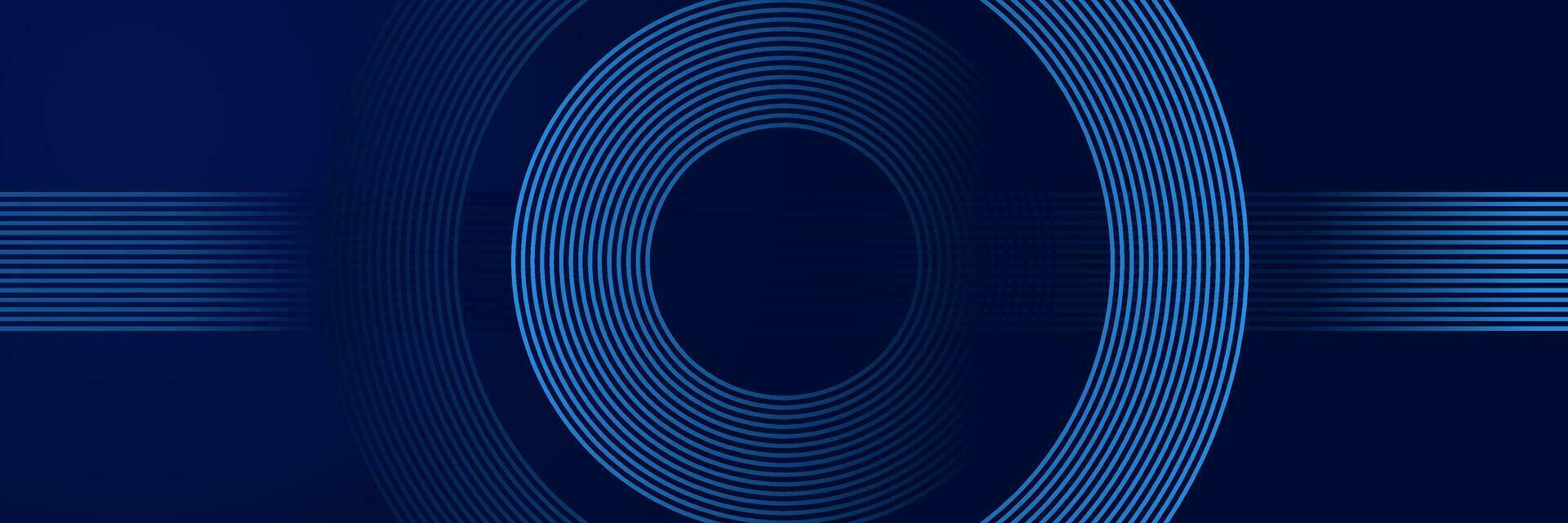 abstract dark background with glowing lines circles vector