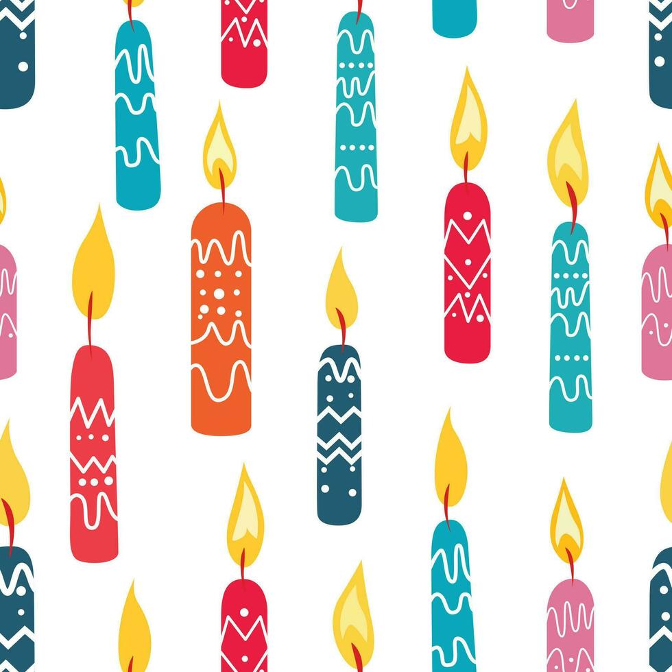 Elegant Hanukkah vector pattern Radiant candles illuminate the design with a touch of tradition, capturing the spirit of the Festival of Lights.