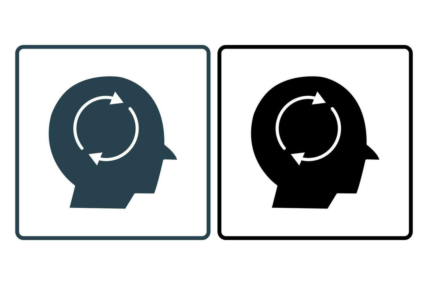 mind refresh icon. icon related to mental health, meditation, wellness. solid icon style. simple vector design editable