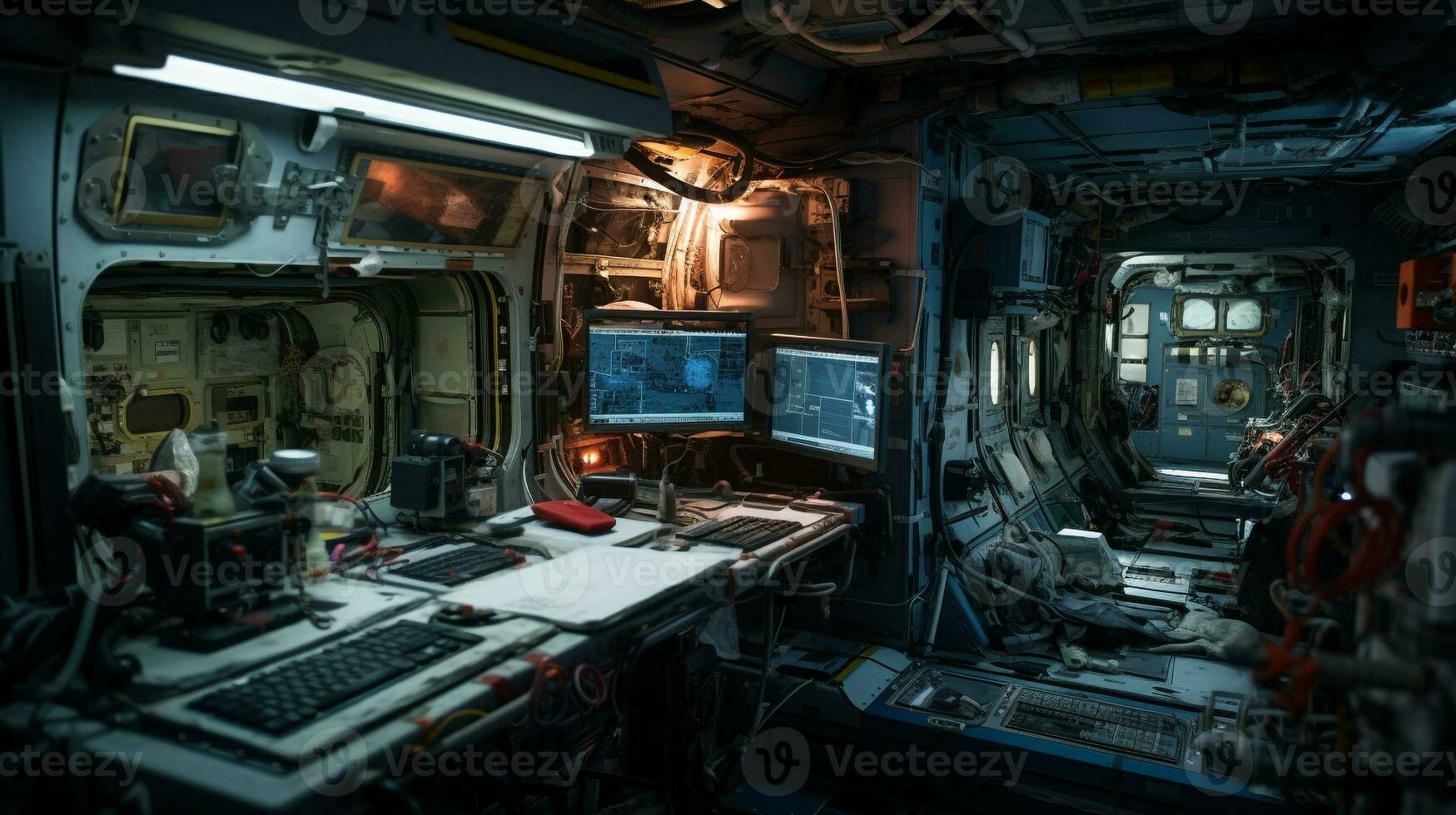 photo of space station interior Generative AI