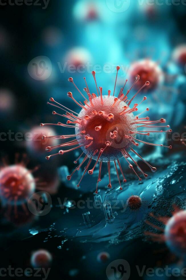 close-up photo of the virus Generative AI