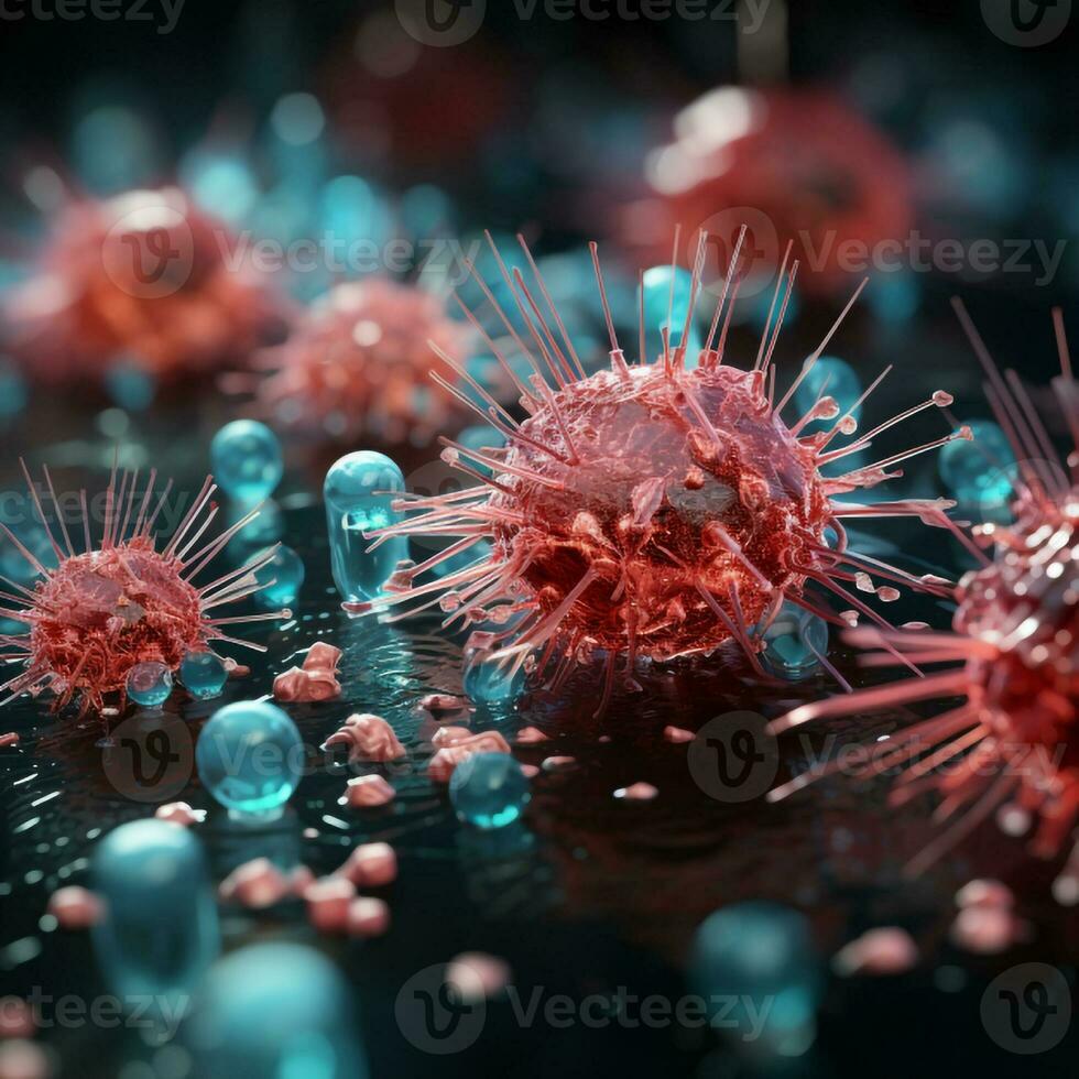 close-up photo of the virus Generative AI