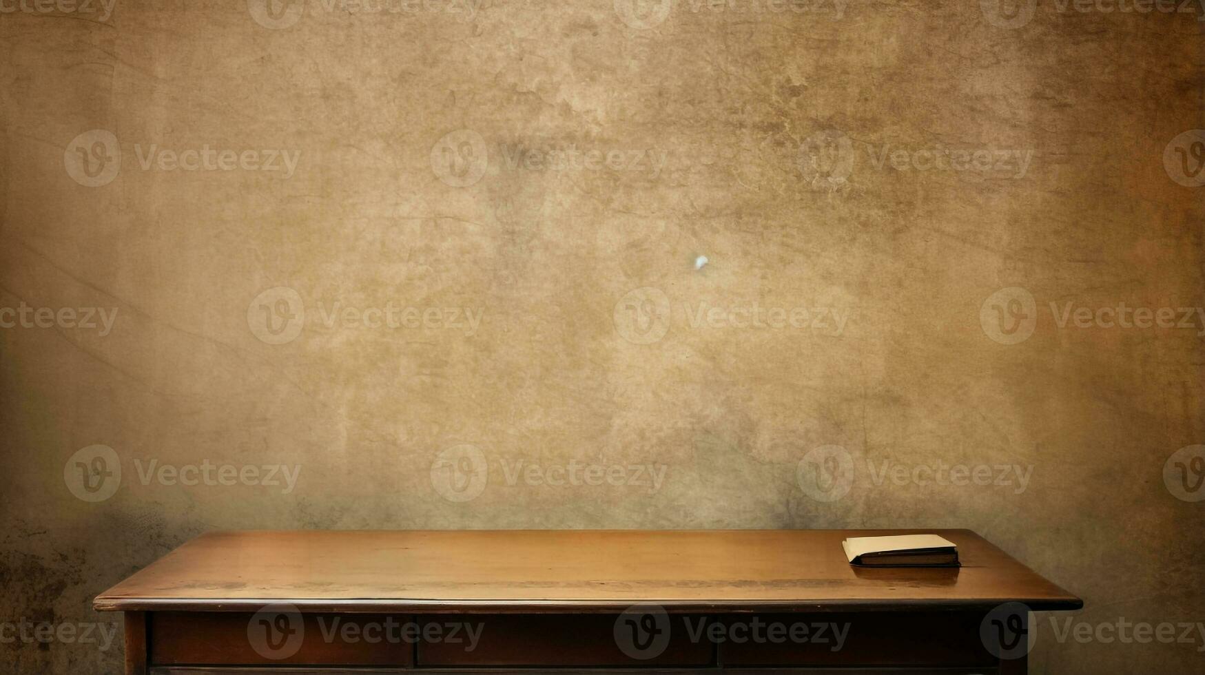 empty desk table with Vintage grunge paper background Generative AI photo