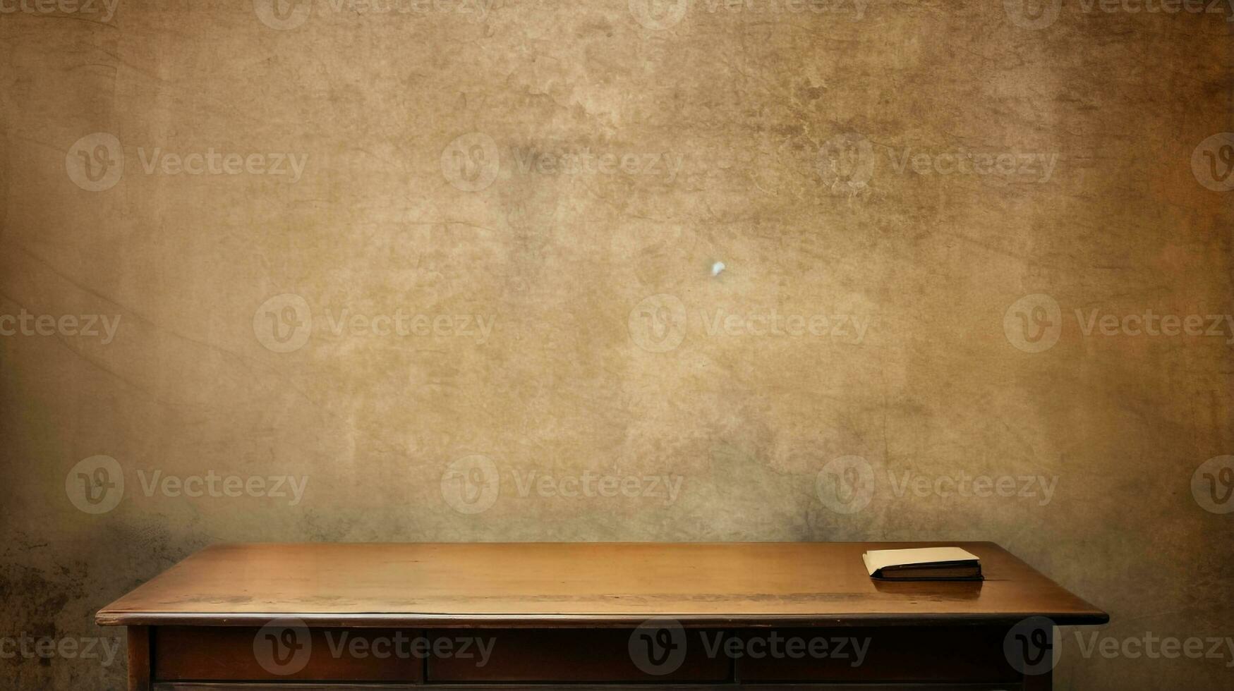 empty desk table with Vintage grunge paper background Generative AI photo