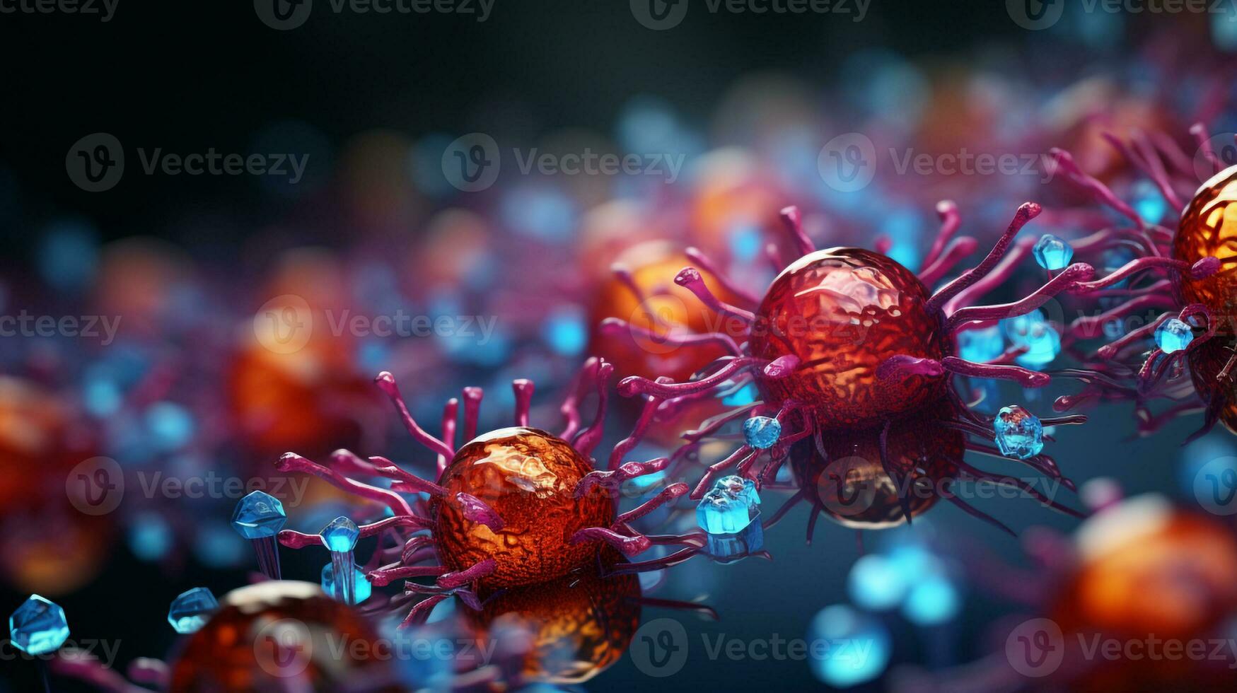 close-up photo of the virus Generative AI