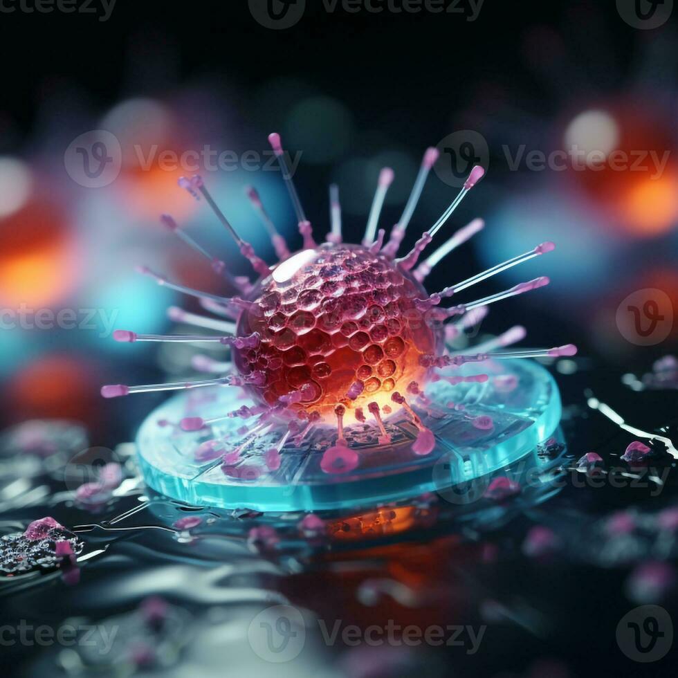 close-up photo of the virus Generative AI