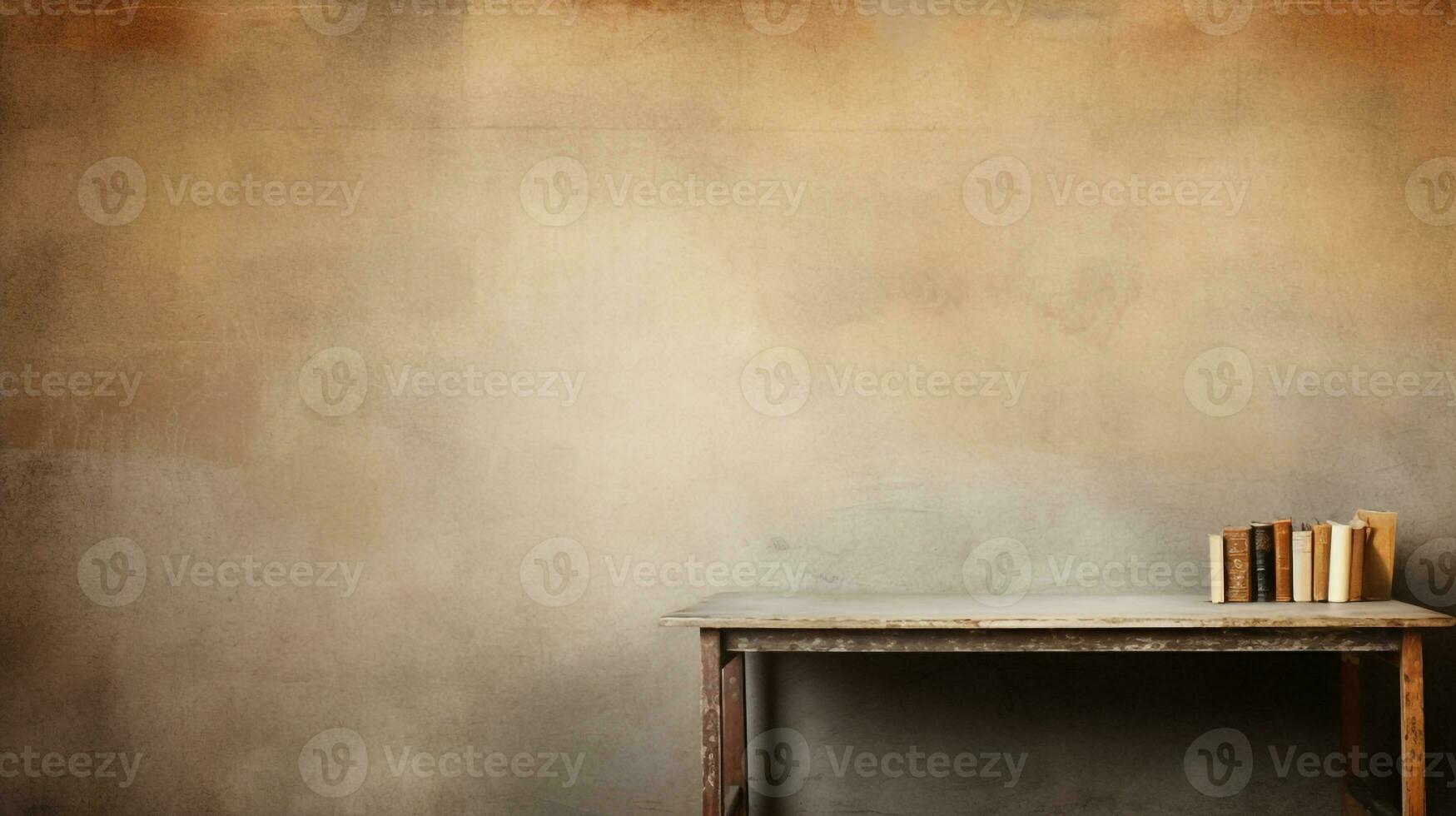 empty desk table with Vintage grunge paper background Generative AI photo