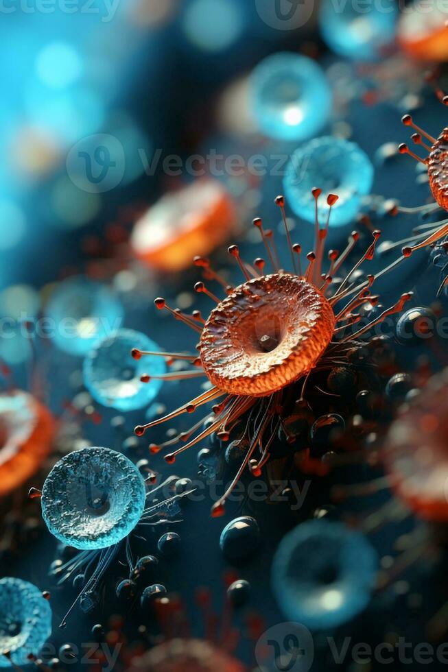 close-up photo of the virus Generative AI