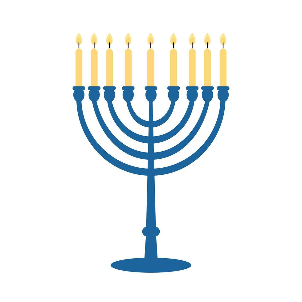 Hanukkah menorah flat vector clipart