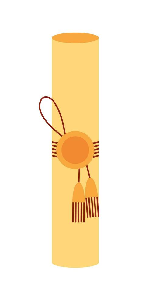 Hanukkah torah scroll flat vector clipart