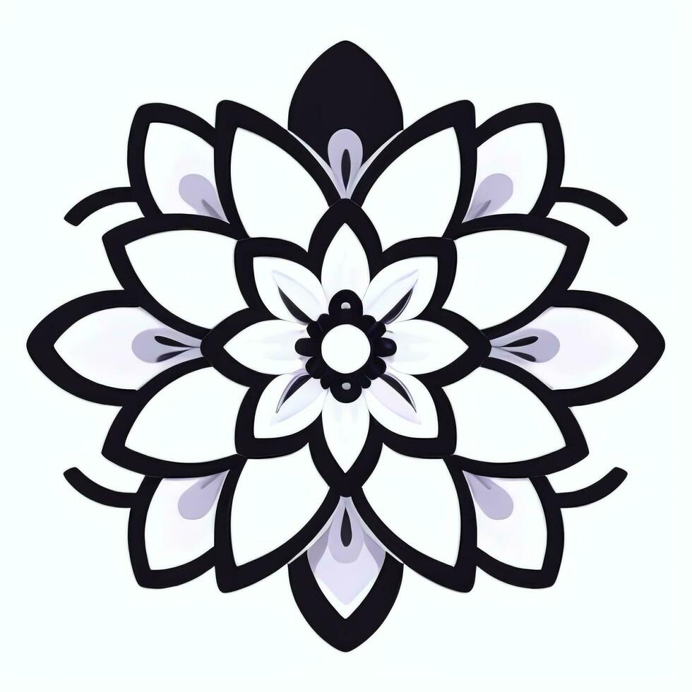 AI generated Flower Icon Clip Art Avatar Sticker Decoration Simple Background photo