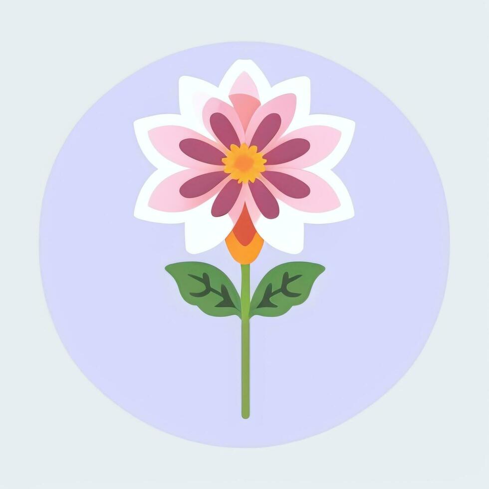 AI generated Flower Icon Clip Art Avatar Sticker Decoration Simple Background photo