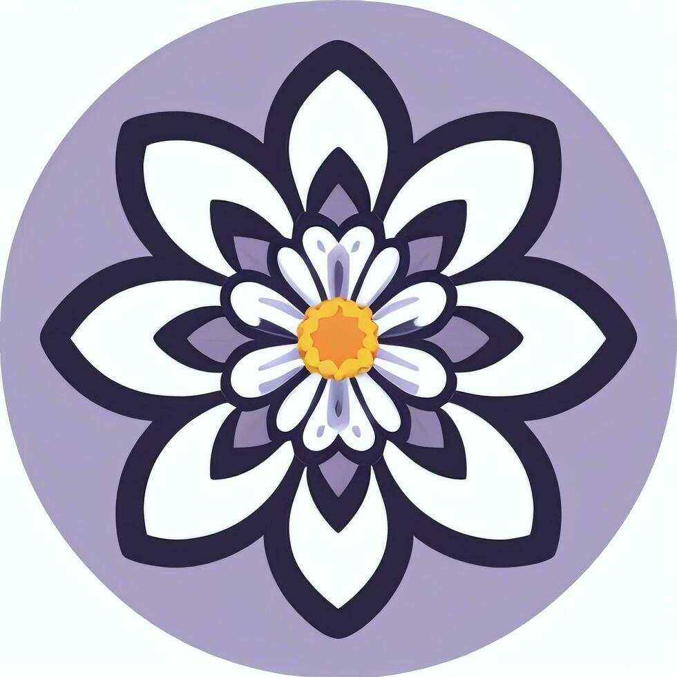 AI generated Flower Icon Clip Art Avatar Sticker Decoration Simple Background photo