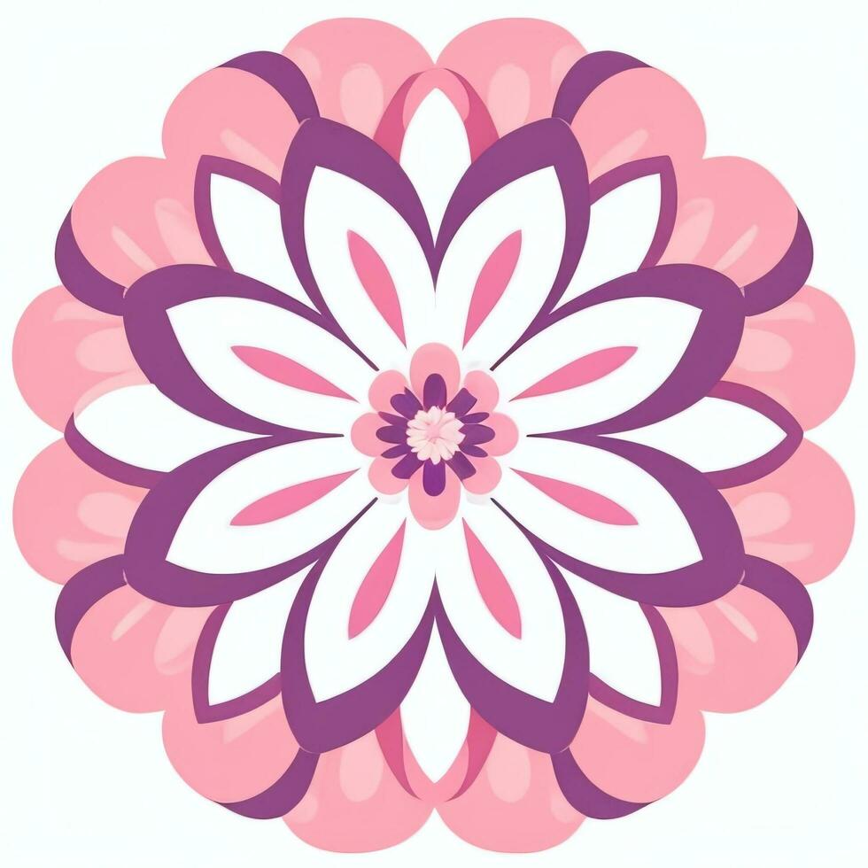 AI generated Flower Icon Clip Art Avatar Sticker Decoration Simple Background photo