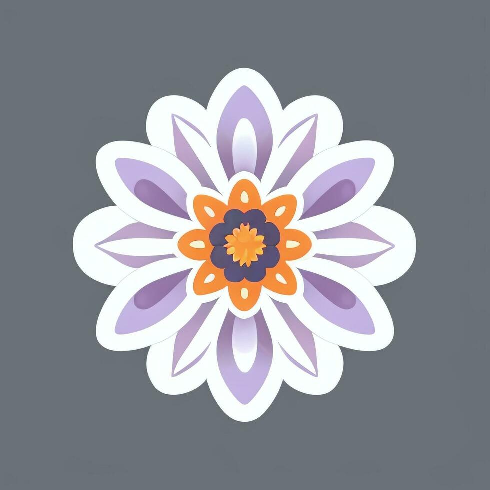 AI generated Flower Icon Clip Art Avatar Sticker Decoration Simple Background photo