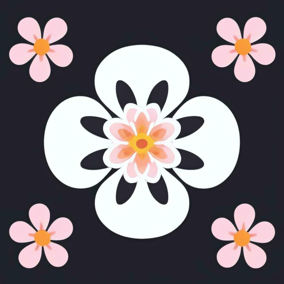 AI generated Flower Icon Clip Art Avatar Sticker Decoration Simple Background photo