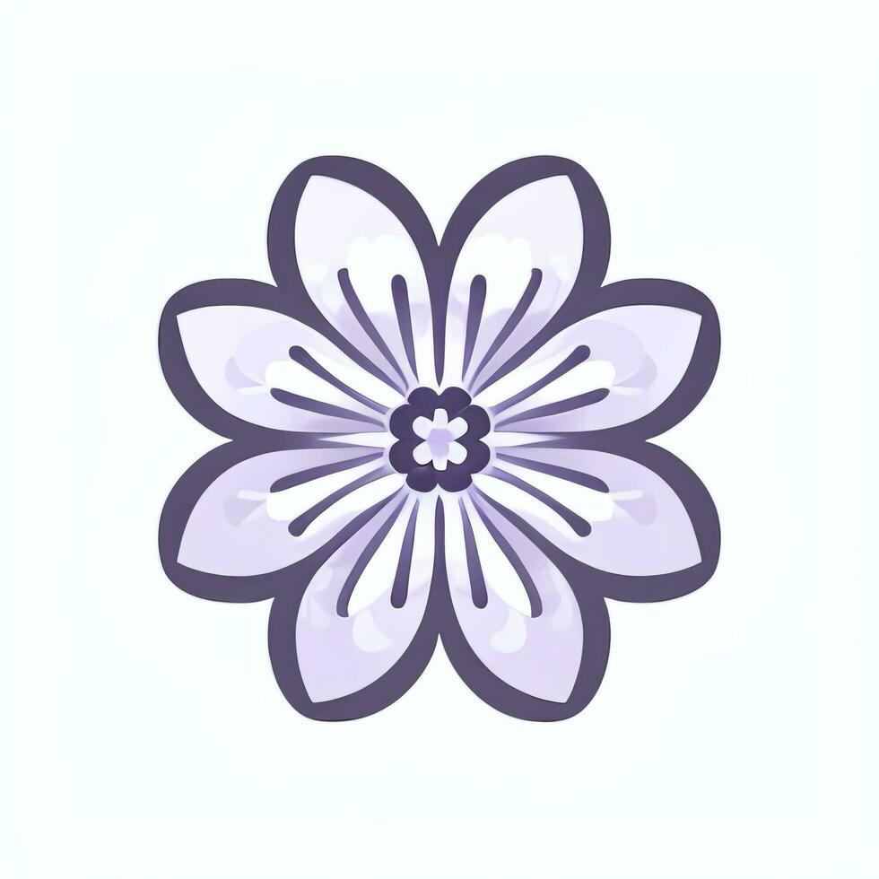 AI generated Flower Icon Clip Art Avatar Sticker Decoration Simple Background photo