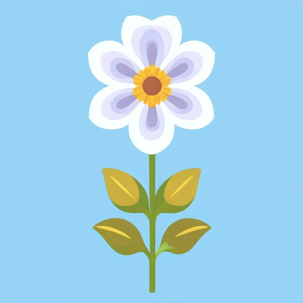 AI generated Flower Icon Clip Art Avatar Sticker Decoration Simple Background photo