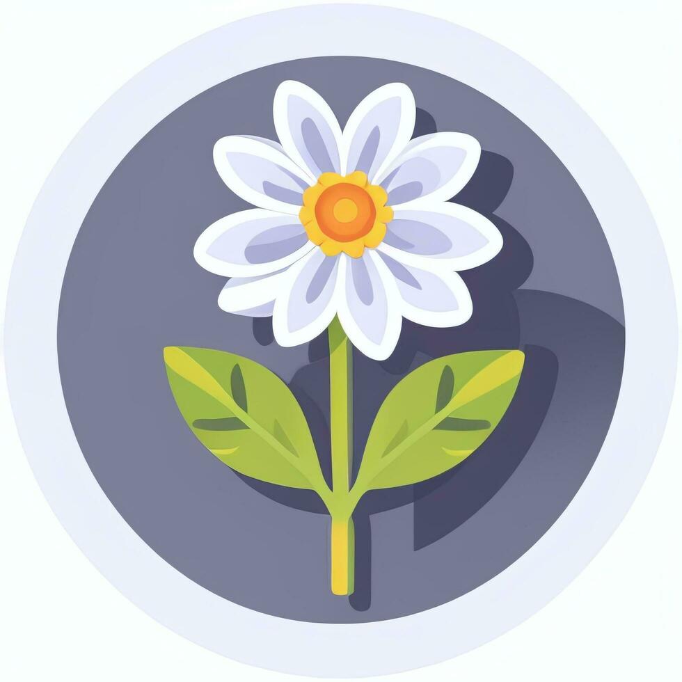 AI generated Flower Icon Clip Art Avatar Sticker Decoration Simple Background photo