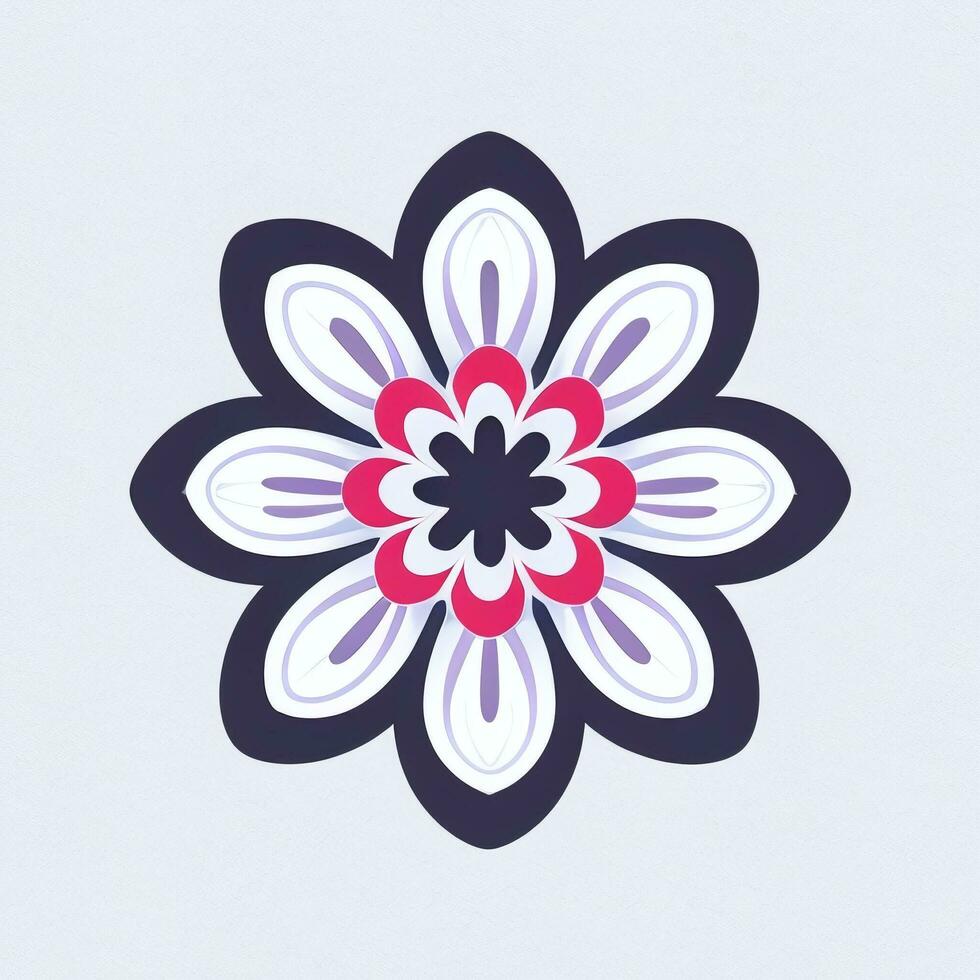 AI generated Flower Icon Clip Art Avatar Sticker Decoration Simple Background photo
