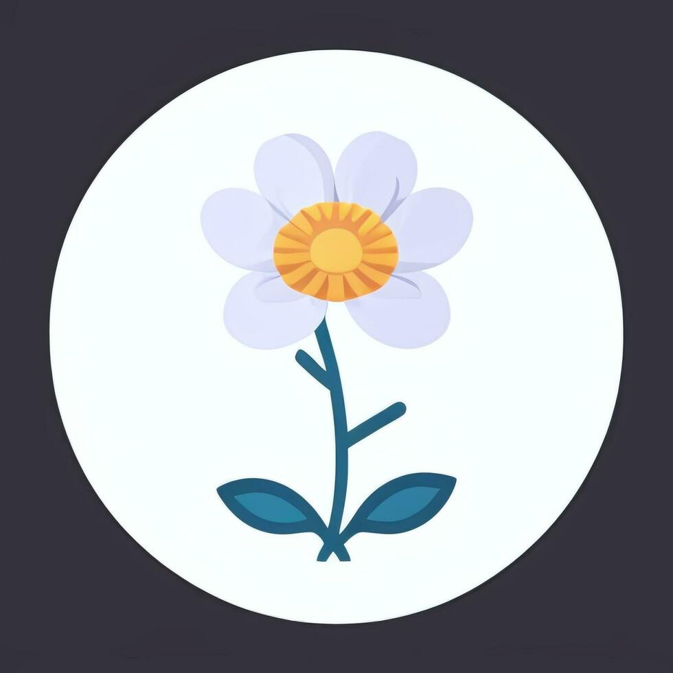 AI generated Flower Icon Clip Art Avatar Sticker Decoration Simple Background photo