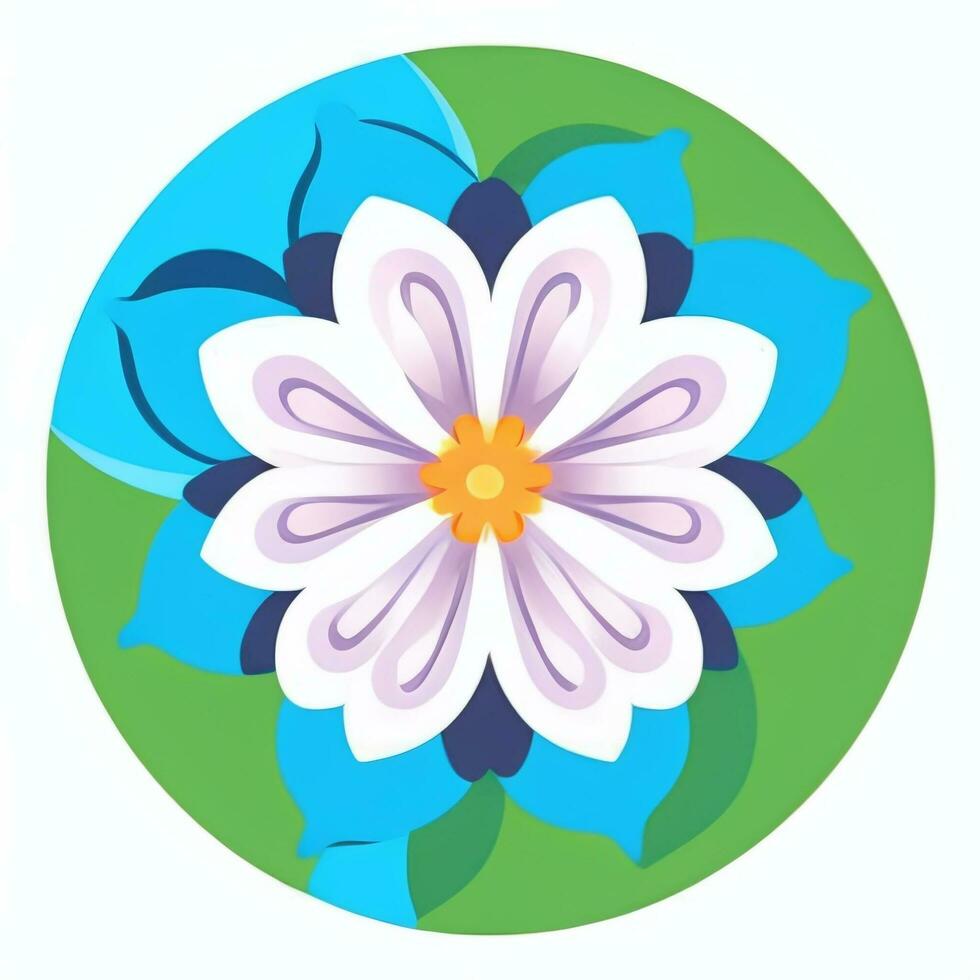 AI generated Flower Icon Clip Art Avatar Sticker Decoration Simple Background photo