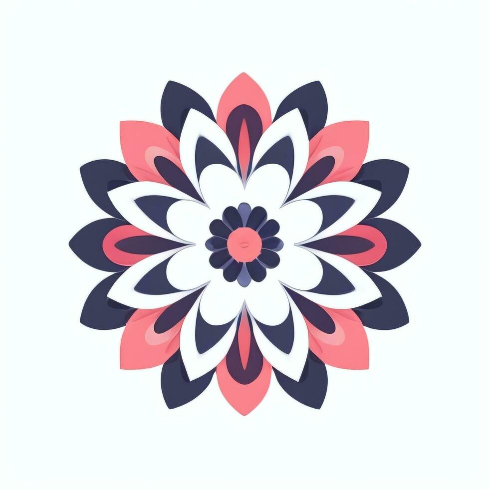 AI generated Flower Icon Clip Art Avatar Sticker Decoration Simple Background photo