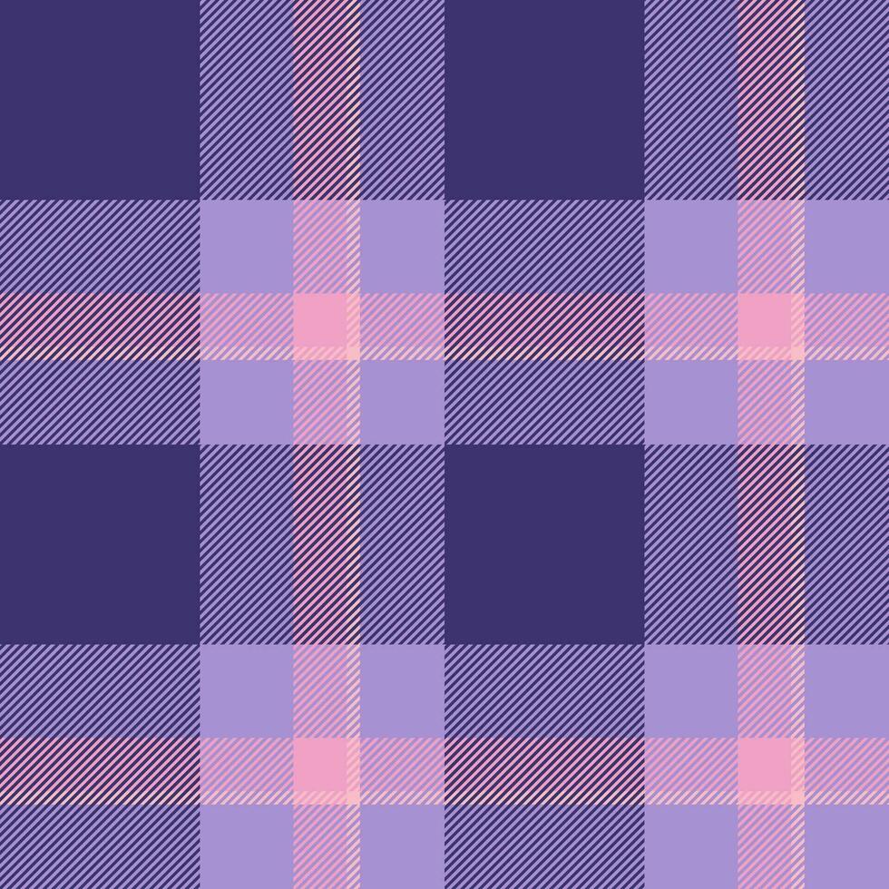 Plaid seamless pattern in pink. Check fabric texture. Vector textile print.