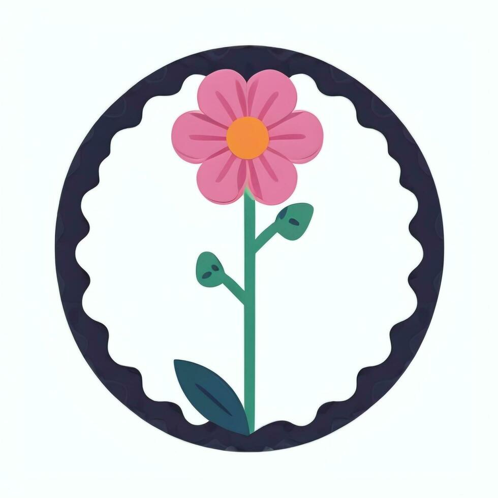 AI generated Flower Icon Clip Art Avatar Sticker Decoration Simple Background photo