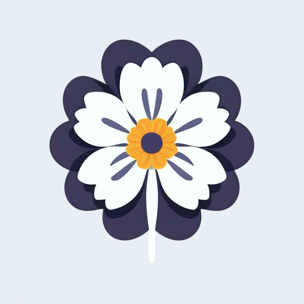 AI generated Flower Icon Clip Art Avatar Sticker Decoration Simple Background photo