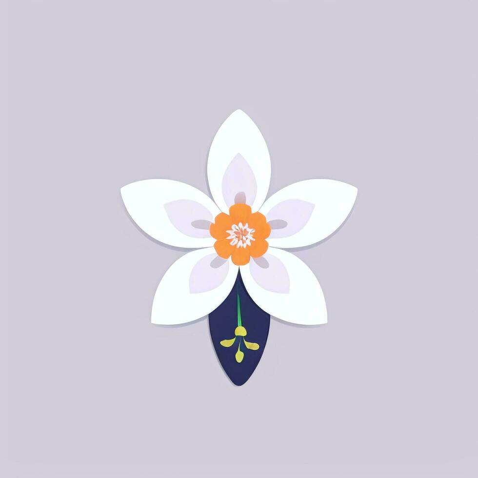 AI generated Flower Icon Clip Art Avatar Sticker Decoration Simple Background photo