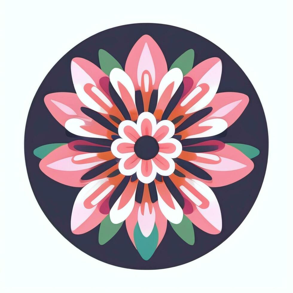 AI generated Flower Icon Clip Art Avatar Sticker Decoration Simple Background photo