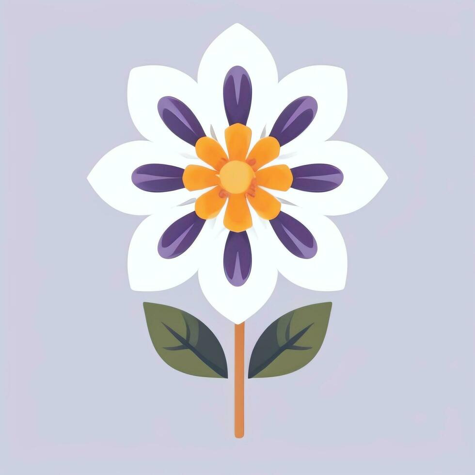 AI generated Flower Icon Clip Art Avatar Sticker Decoration Simple Background photo