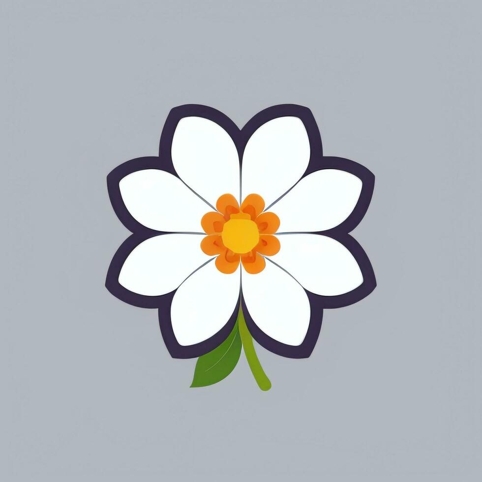 AI generated Flower Icon Clip Art Avatar Sticker Decoration Simple Background photo