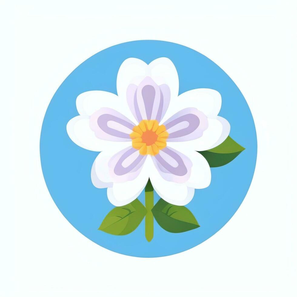 AI generated Flower Icon Clip Art Avatar Sticker Decoration Simple Background photo