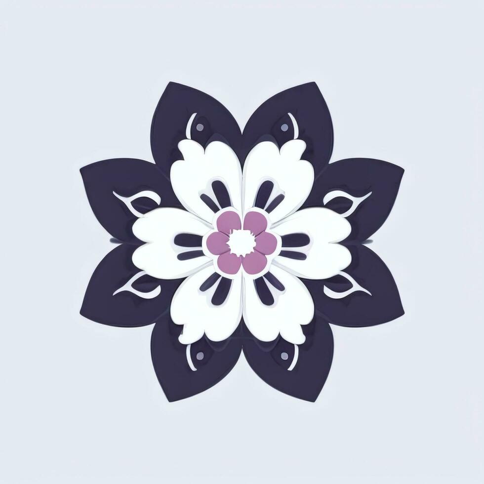 AI generated Flower Icon Clip Art Avatar Sticker Decoration Simple Background photo