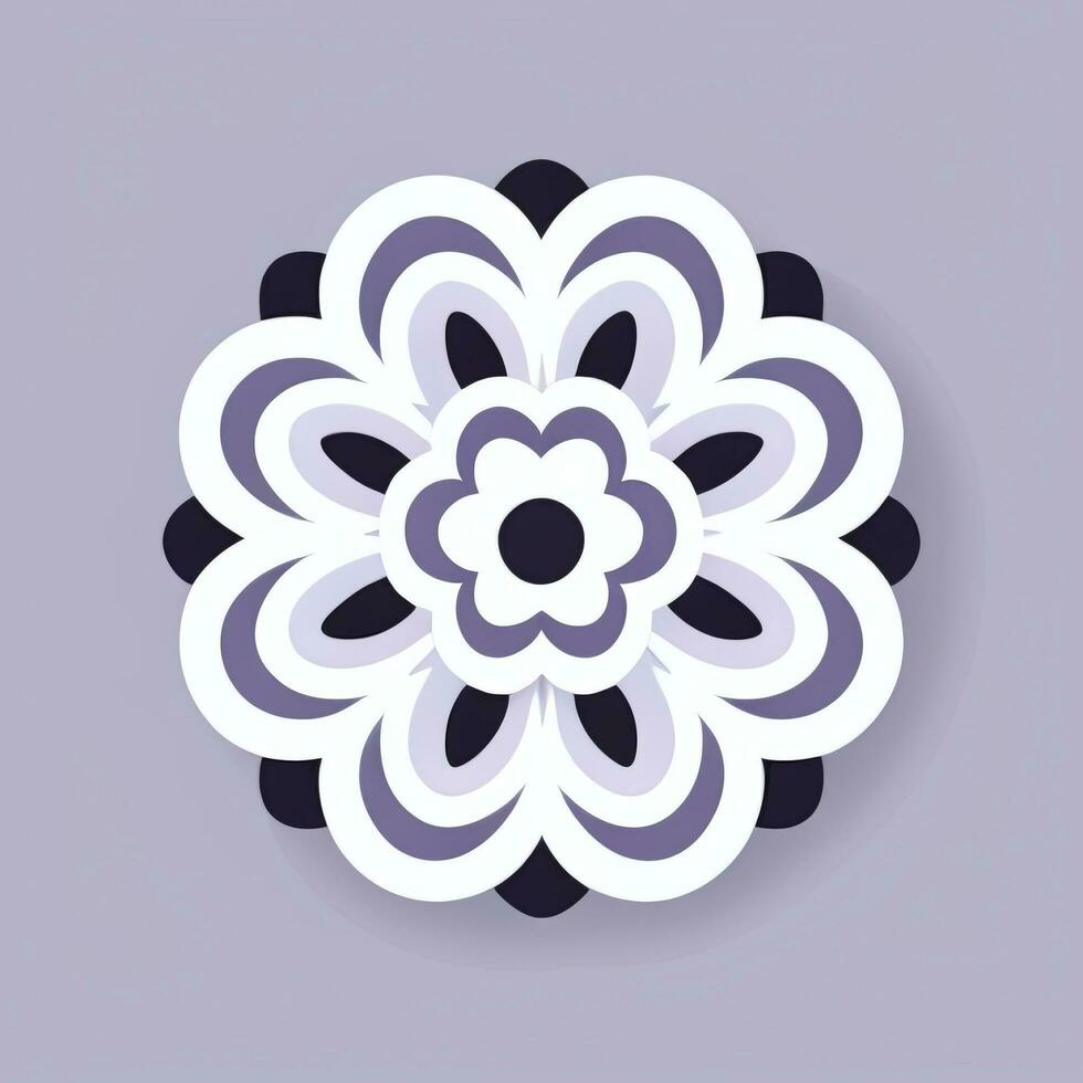 AI generated Flower Icon Clip Art Avatar Sticker Decoration Simple Background photo