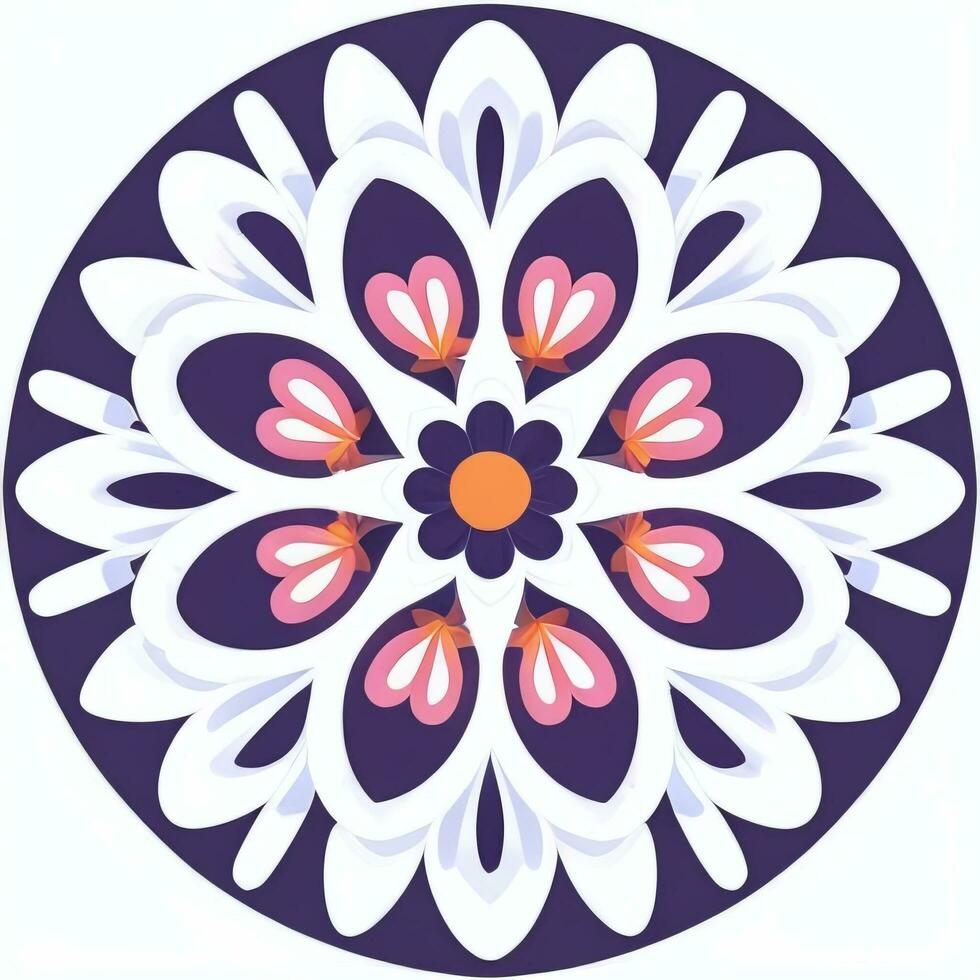 AI generated Flower Icon Clip Art Avatar Sticker Decoration Simple Background photo