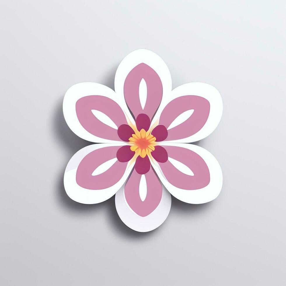 AI generated Flower Icon Clip Art Avatar Sticker Decoration Simple Background photo