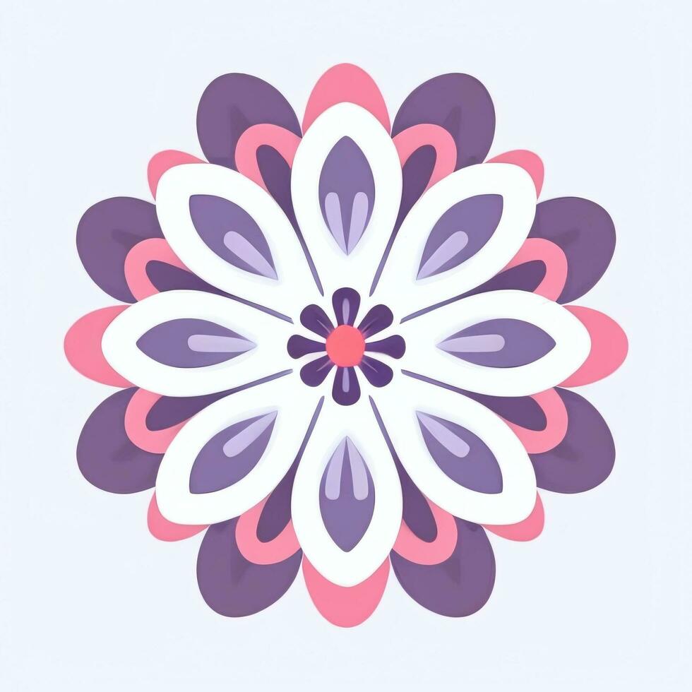 AI generated Flower Icon Clip Art Avatar Sticker Decoration Simple Background photo