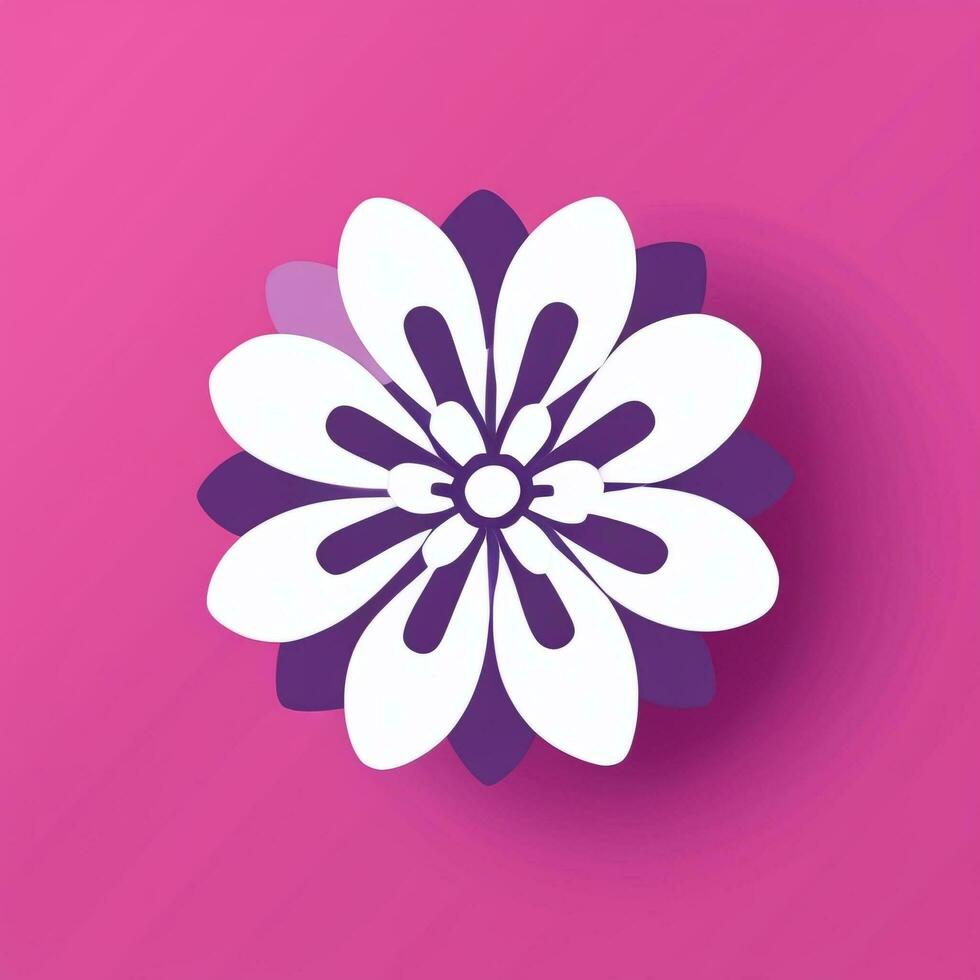 AI generated Flower Icon Clip Art Avatar Sticker Decoration Simple Background photo