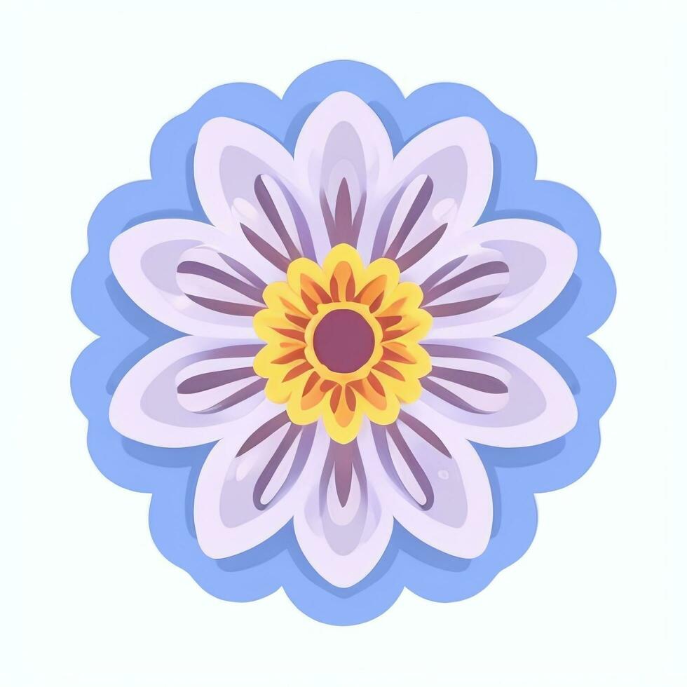 AI generated Flower Icon Clip Art Avatar Sticker Decoration Simple Background photo