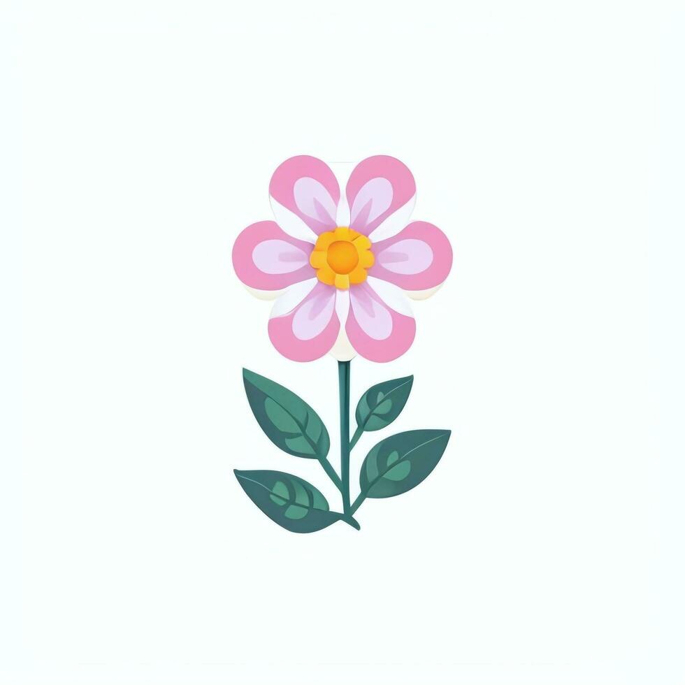 AI generated Flower Icon Clip Art Avatar Sticker Decoration Simple Background photo