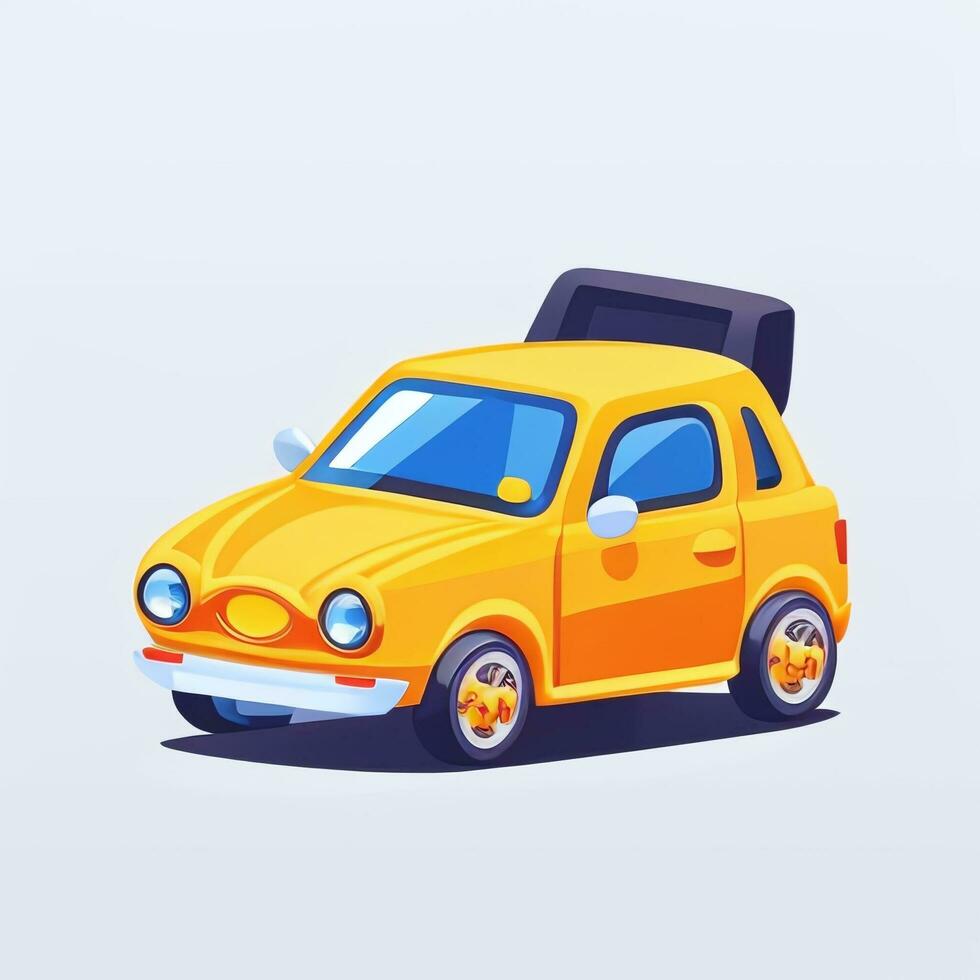 AI generated Toy Car Avatar Icon Clip Art Sticker Decoration Simple Background photo