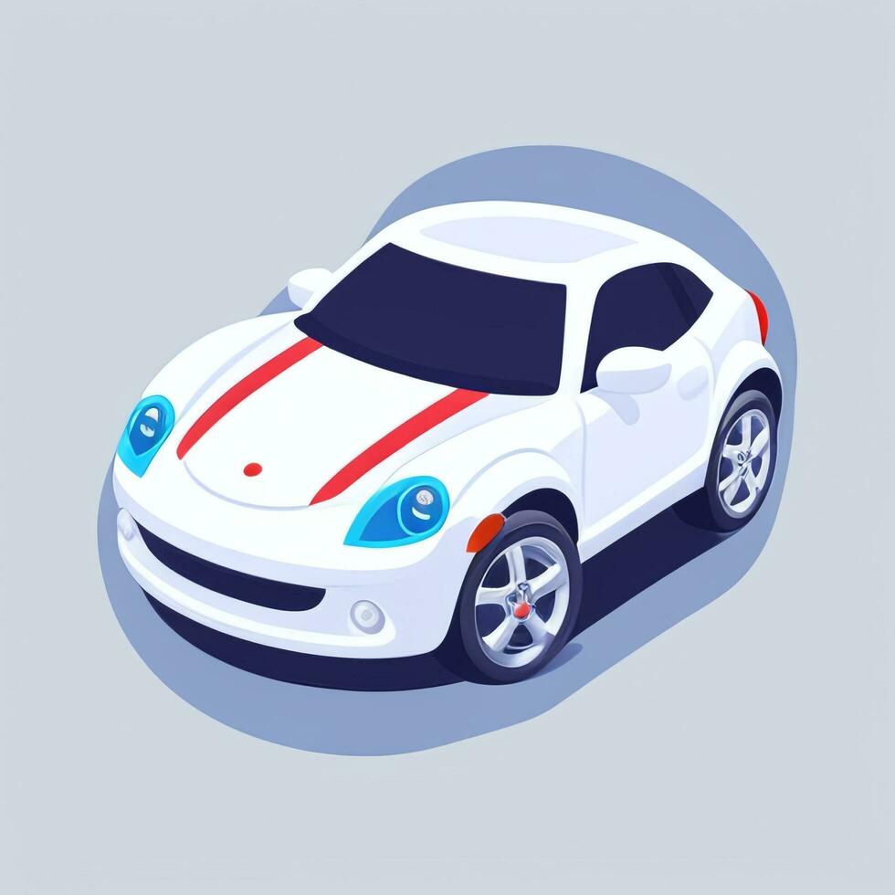 AI generated Toy Car Avatar Icon Clip Art Sticker Decoration Simple Background photo