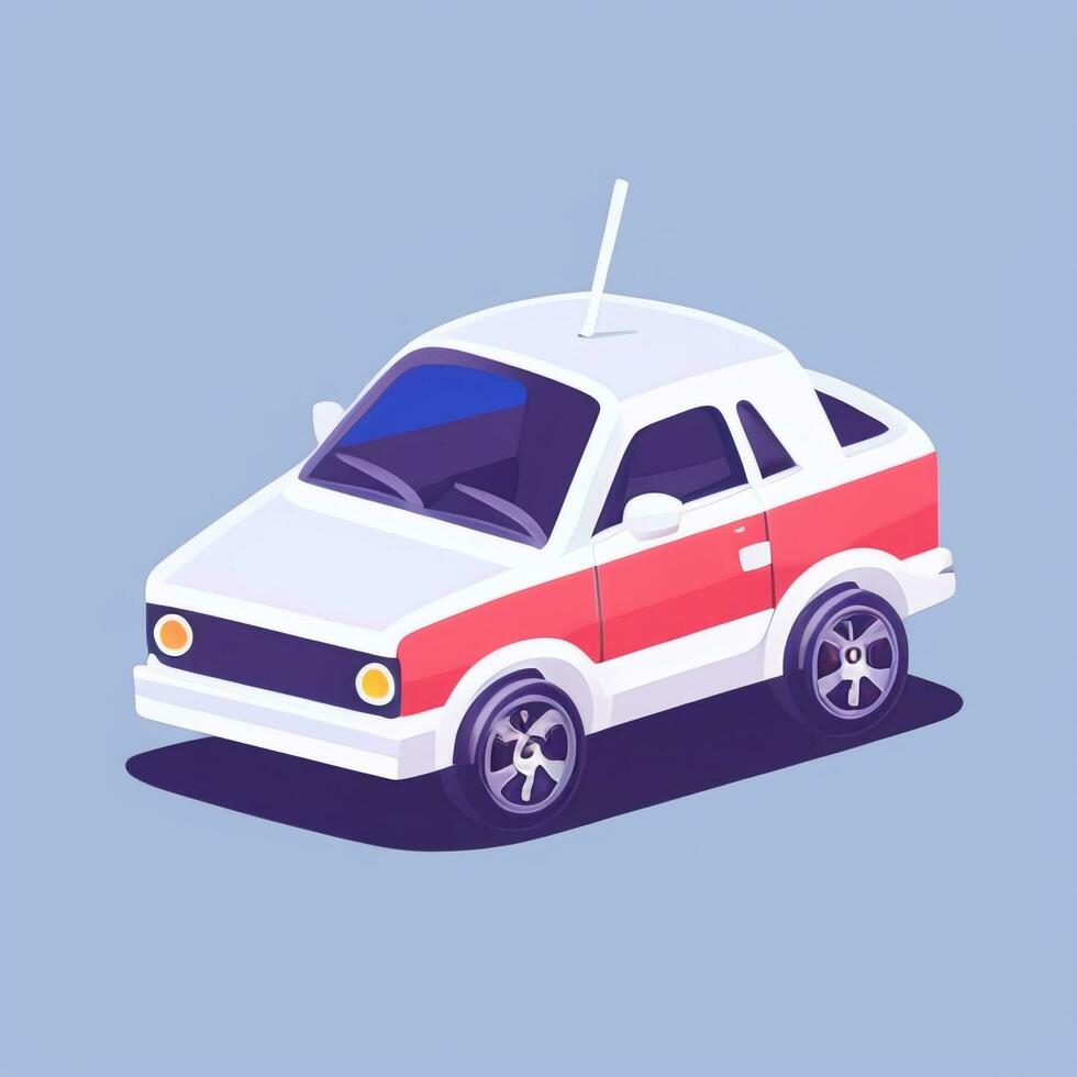 AI generated Toy Car Avatar Icon Clip Art Sticker Decoration Simple Background photo
