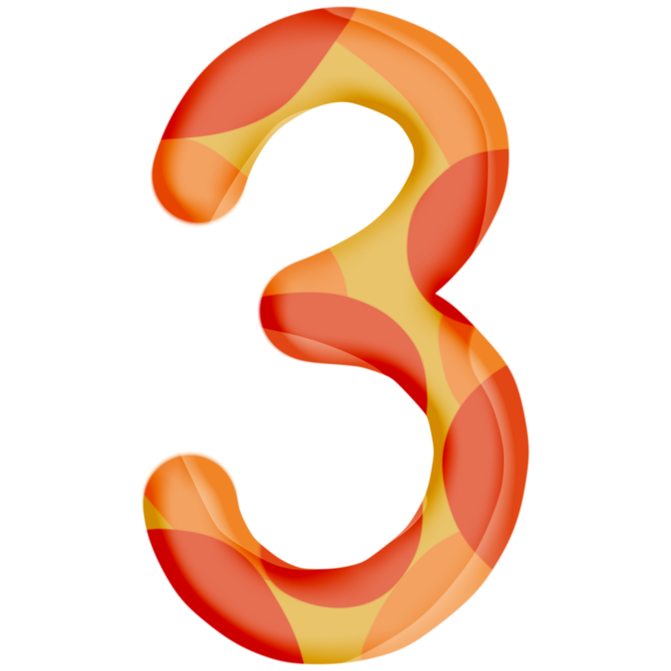 Number 3 Balloon Style png