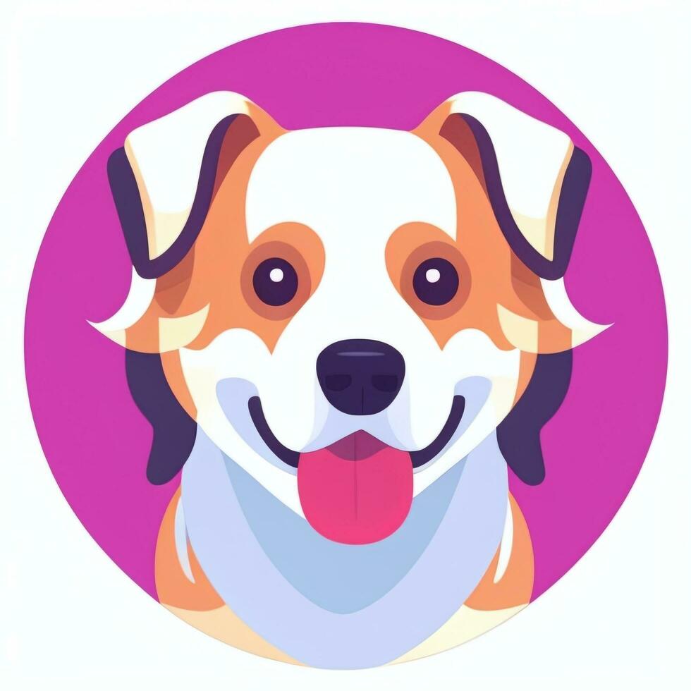 AI generated Cute Dog Avatar Icon Clip Art Sticker Decoration Simple Background photo