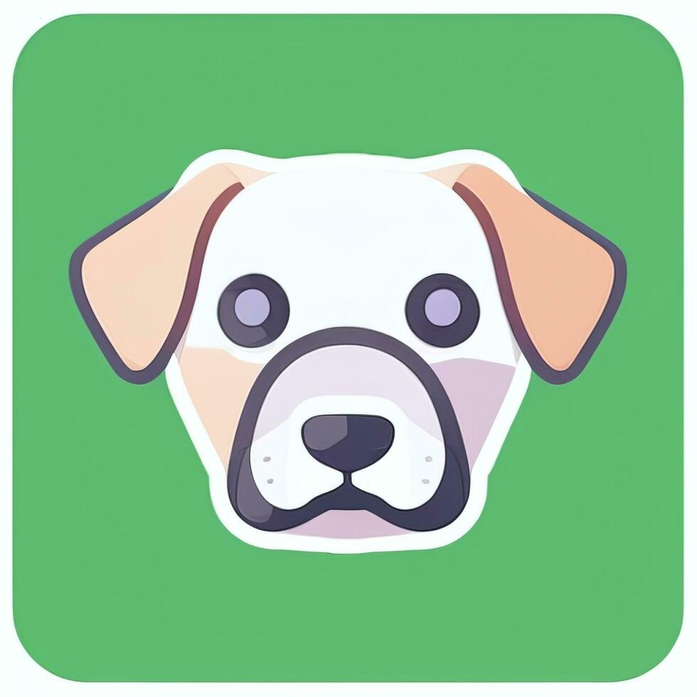 AI generated Cute Dog Avatar Icon Clip Art Sticker Decoration Simple Background photo
